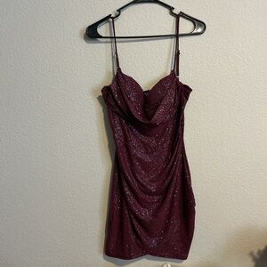 Elegant Burgundy Dress
